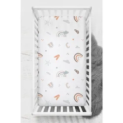 Abc Narandžasta, Braon i Mint Ranforce Fitted Plahta za Bebe