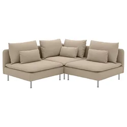 SÖDERHAMN Ugaona sofa, trosed, Kelinge bež