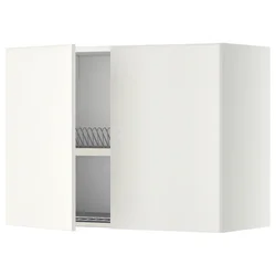 METOD Viseča omarica+odcejalnik/2 vrata, bela/Veddinge bela, 80x60 cm