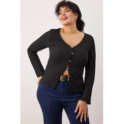Trendyol Curve Ženska bluza Tbbaw26Af00068, Crna