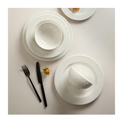 24-delni jedilni servis, bel/porcelan