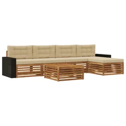 Set vanjskih sofa 6 pcs Prirodna i bež 79 x 79 x 37 cm