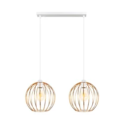 Luster na sajli MATT 2xE27/60W/230V bela/bakarna