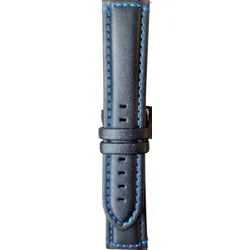 Kožni kaiš Diloy 24mm DIL393.1.5 Crni sa plavim stepom