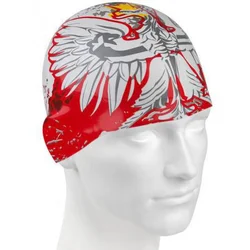 Mad wave poland swim cap white/red