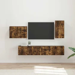 Set zidnog ormarića za TV Zidne 4 pcs Dimljeni hrast