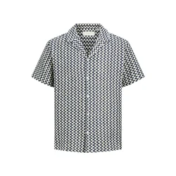 JACK & JONES Srajca JORMONTAUK nočno modra/bela