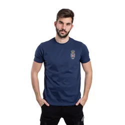 011Shop Muška majica kratkih rukava Grb - Vez, Teget