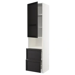 METOD / MAXIMERA Vis.elem.mikrotal. s vratima/2fioke, bela/Lerhyttan crno bajcovano, 60x60x240 cm