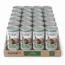EuroCat Vlažna hrana za mačke, Divljač, 415g, 24 komada