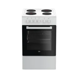 Beko Električni šporet FSS56000W, 4 Grejne zone, Konvencionalna rerna, Beli