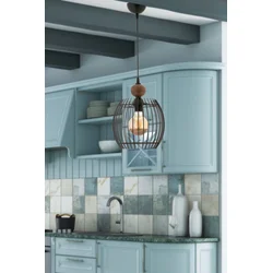Opviq Luster Lillian Wood, 26cm, IP20, Crni