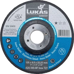 shumee KONVEKSNI DISK T27 125*6,0*22 A24/30S-BF INOX PREMIUMFLEX
