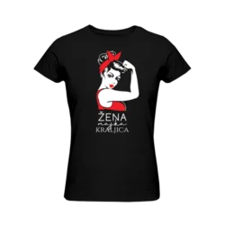Ženska majica Žena majka kraljica cs3336, Crna