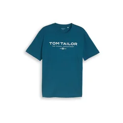 TOM TAILOR Majica  temno modra / bela