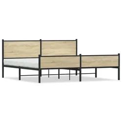 Metalni okvir kreveta bez madraca boja hrasta sonome 200x200 cm