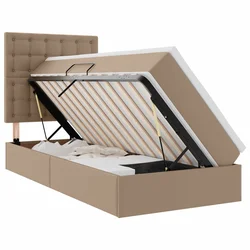 Krevet s prostorom za pohranu s LED-om Kapućino 90 x 190 cm