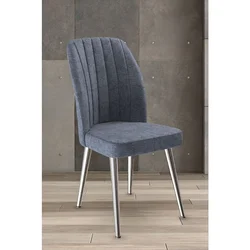 Hanah Home set trpezarijskih stolica Platinum 2 kom, dimno siva tkanina Jerry, hromirane metalne noge
