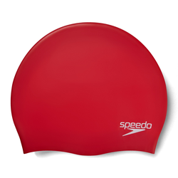 Speedo PLAIN MOULDED SILICONE CAP AF/AM/AU, plavalna kapa, rdeča 8709841