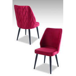 Hanah Home Set stolica Pufi, 48x90x43 cm, 4 komada, Crveno-crne