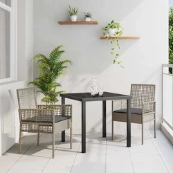 Vrtna stolica s jastukom 2 pcs Siva 55 x 53 x 85 cm poliratan