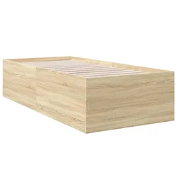 Vidaxl Posteljni okvir sonoma hrast 90x200 cm inženirski les