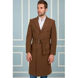 PLT8382 DEWBERRY MENS COAT-PLAIN CAMEL