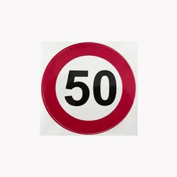 CAR 888 ACCESSORIES Nalepnica Ograničenja 50 velika crveno-bela