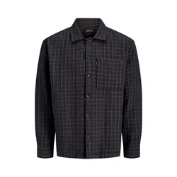 JACK & JONES Srajca Blucaleb siva/črna