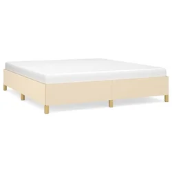 Vidaxl Posteljni okvir brez vzmetnice krem 160x200 cm blago