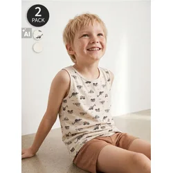 Sinsay - Pamučne potkošulje sa motivom građevinskih vozila 2 pack - šareno