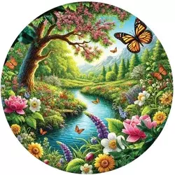 Art puzzle - Puzzle Okrogla sestavljanka Monarhov vrt - 570 kosov