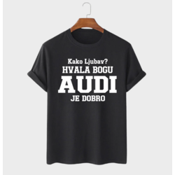 MAFIMI Majica Kako ljubav hvala bogu AUDI je dobro, Crna