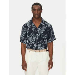 Tommy Hilfiger Srajca Bowling Shirt Print UM0UM03227 Mornarsko modra Regular Fit