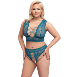 Komplet Plus size Emerald Green, XXXXL
