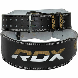 RDX Sports Fitness belt 6“ Leather Black/Gold