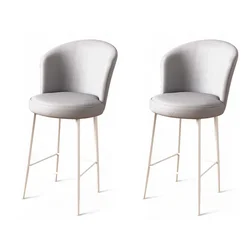 Hanah Home Set barskih stolica Uras, 2 komada, Sivo-beli