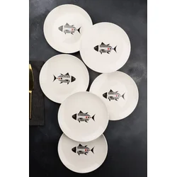 Hermia Set dezertnih tanjira, 6 komada, Beli
