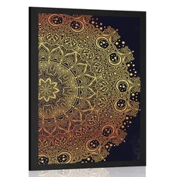 Plakat zlata orientalska Mandala - 30x45 white