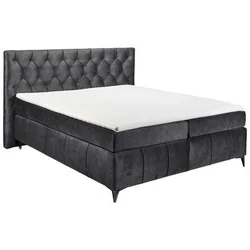MID.YOU POSTELJA BOXSPRING 180 cm  x 200 cm , tekstil, leseni material antracit