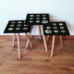 Hanah Home Set klub stočića 3Shp125, 3 komada, Siva