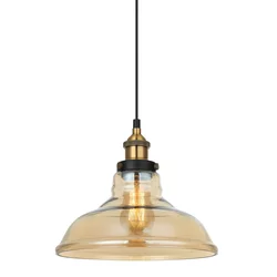 ITALUX MDM-2381/1 GD+AMB - Luster na sajli HUBERT 1xE27/40W/230V