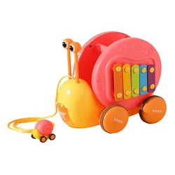 Aga4Kids Tahací šnek s xylofonem Růžový