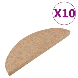 Samoljepljivi otirači za stepenice 10 kom bež 65x22,5x3,5 cm