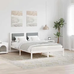 Krevetna konstrukcija s uzglavljem Svijetlo siva 135 x 190 cm