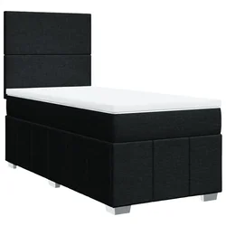 Vidaxl Box spring postelja z vzmetnico črna 80x200 cm blago