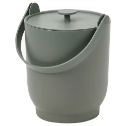 FARMARKVAST Kanta za organ. otpad s poklopcem, sivozelena, 4 l