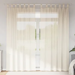 Voile zavjese s gornjim jezičcima 2 kom krem