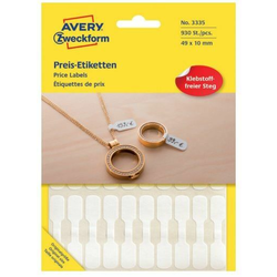Avery Zweckform etikete za cijene, 3335, bijele, 49 x 10 mm, 924 etiketa/ovitak, za nakit