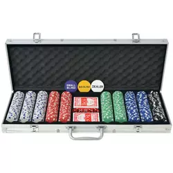 Set za Poker s 500 Žetona Aluminijum